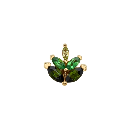 Threaded End - Esme - 8x7mm - Branch Cluster of (2) 4x2mm, (2) 3x1.5mm, and (1) 2.5x1.25mm Marquise Prongs