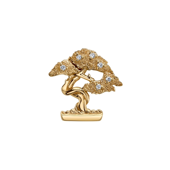 Threaded End with Bonsai Tree - 11mm - (6) 0.8mm Round Prongs Amongst Branches - Thread Centered Behind Top Branches