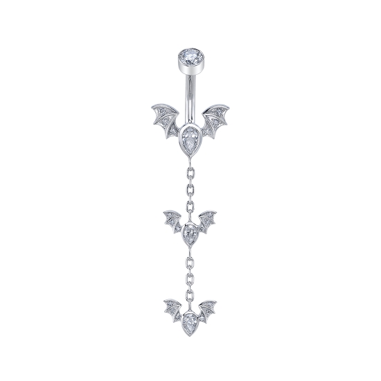 Threaded End - Countess - 9x6mm - 3x2mm Pear Bezel with 0.8mm Gems Flush Set in Wings