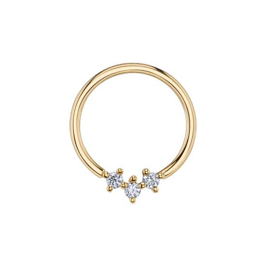 Seam Ring with Muse - 3 Gem Prong Arc - 1.5mm Gems - FIXED AS PART OF RING