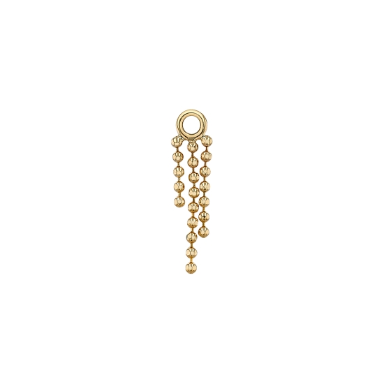 Charm - Achilles - 3 Lengths of 1mm Diamond Cut Bead Chain - 5mm, 11mm, 8mm - Jump Ring to Fit Navel Facing Ring