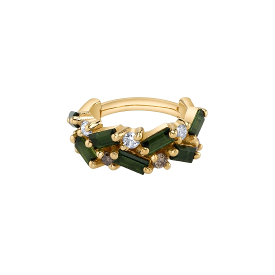 Aubrilynn - Hinge Ring - 4.5mm Wide - Two Rows of Alternating 1.5mm Round Prongs and 3x1.5mm Straight Baguette Prongs - ALTERNATING ROUND GEMS ONLY - 16GA Hinge
