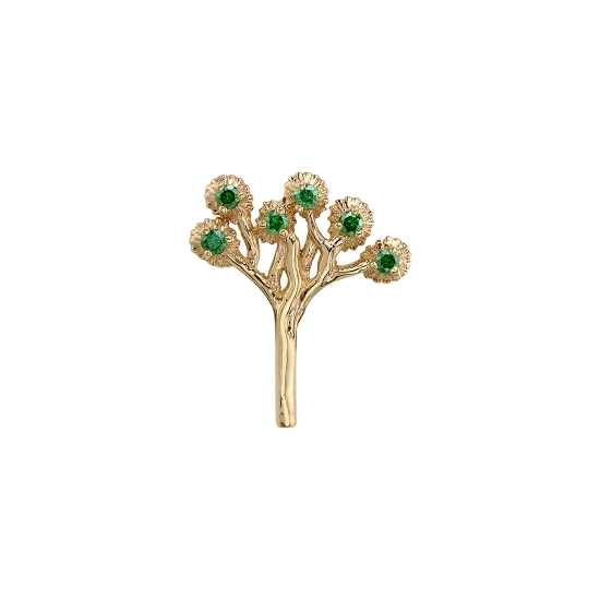 Threaded End with Joshua Tree - 10mm - Tree with 6x 1mm Gem Accents in Leaves - Thread Centered at Base of Branches