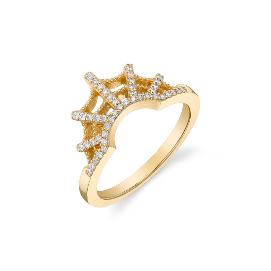 Dream Weaver - Jill's Spiderweb Pinky Ring - 45x .8mm gems - Size 4 1/4