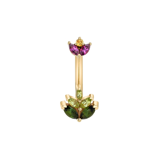 J-Curve - Fauna - Threaded 4mm Bloom Top and Fixed 8x7mm Esme Bottom - Bloom and Esme Point UP