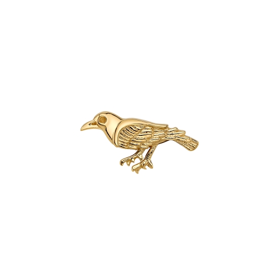 Threaded End with Perched Crow - 10x8mm - FACING LEFT