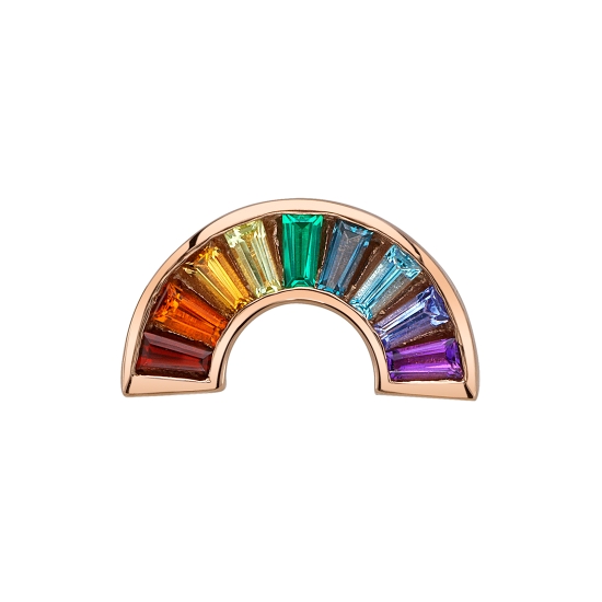 Threaded End with Dreamspire - 11.5mm - Channel Set Arch with (9) 2.5x1.3x1mm Tapered Baguettes
