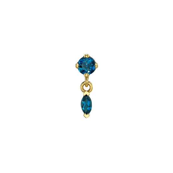 Pin with Wintermoon 2 - 2.5mm Round Four Prong Setting with 3x1.5mm Marquise V Prong Dangle Connected by 2 Small Jump Rings