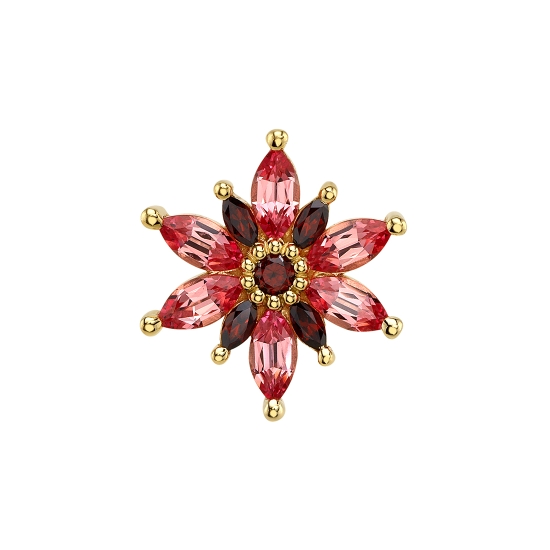 Threaded End with Starla - 12mm - Cluster of (6) 4x2mm and (4) 2.5x1.25mm Marquise Prongs with 1.75mm Round Center