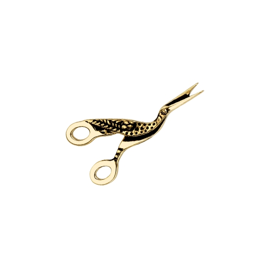 Threaded End - Adelaide's Scissors - 12mm - Bird Details with Slightly Opened Beak - ANTIQUE FINISH