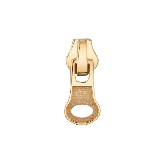 Threaded End - Zipper - 12x5mm - Sandblasted Finish On Recessed Zipper Pull