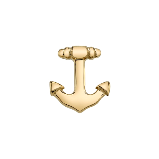 Charm with 3 Jump Rings and 5mm Anchor - Top Jump Ring To Fit 14GA Navel Facing Ring