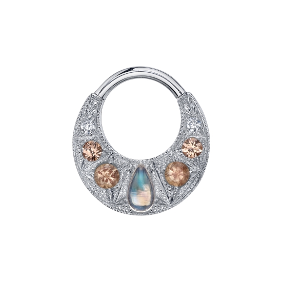 Custom Pin End with Bezel Cluster - 2x 1.5mm Round Bezels Soldered Together in a Straight Line