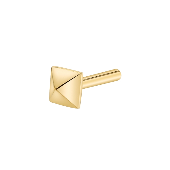 Pin with Square Pyramid - 6mm - Pavé 3x 1.25mm Gems On Only 1 of 4 Sections
