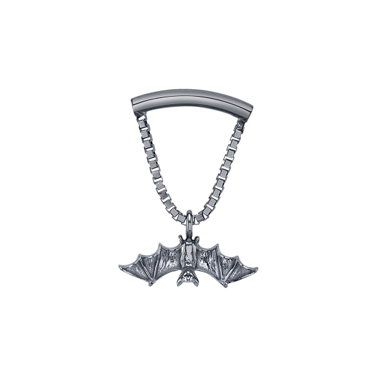 Charm with Realistic Bat - 9.5mm - Jump Ring Attached to Head - To Fit Navel Facing Ring