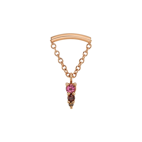 Pin with Jeanie 3 - 5x2mm - 3 Gems - 2mm, 1.5mm, 1mm