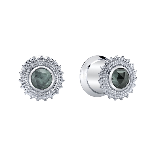 Pin with Round Afghan - 6mm - 1.5mm Bezel in Center