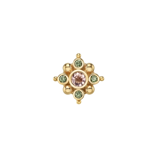 Pin with Orion - 5mm - 2mm Bezel Surrounded by 4x 1mm Bezels & Tiny Bead Accents