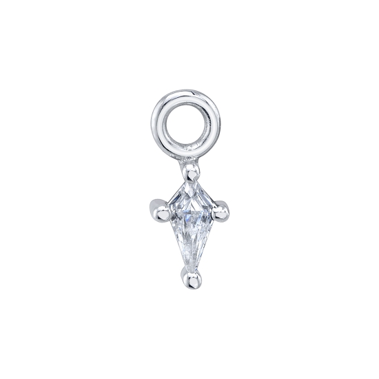 Threaded End with Atria - Kite Prong - 4x2mm Gem