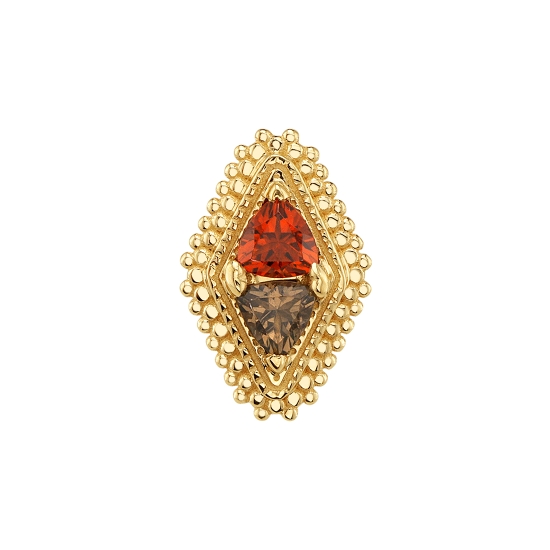 Threaded End with Afghan Double Trillion - 10x6mm - 2x 3mm Trillion Prongs