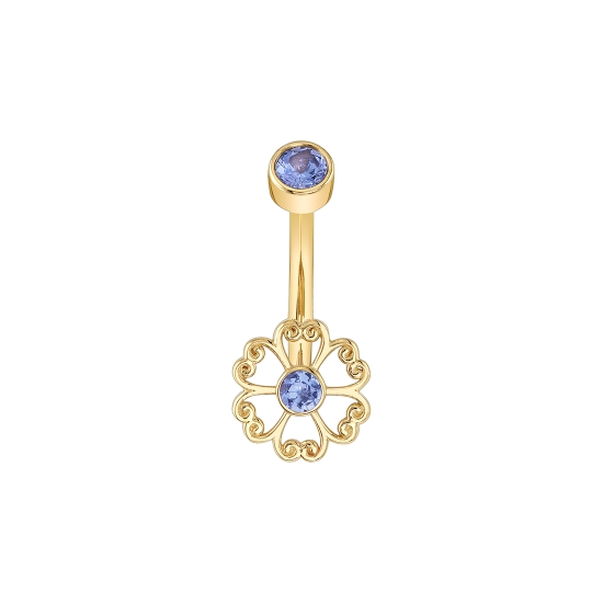 Pin with Incense - Loopy Design with 2mm Bezel Center - THIS ITEM IS NO LONGER AVAILABLE THREADLESS