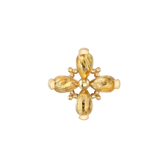 Threaded End with Pear Pleades - 10mm - 4x2.5mm Pear Prongs with Tiny Tri Bead Accents - Pear Points In