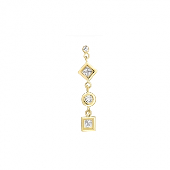 Hinge Ring with 2x 2mm Round Bezels and 3mm Heart Bezel Center - 16GA HINGE