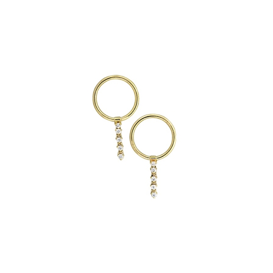 Ring with Captive Frosted Glass Slinky - 5x 2mm Round 3 Prong Settings