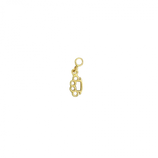 Charm with 3x Jump Rings and 11.5x7mm Brass Knuckle - Jump Ring To Fit 14GA