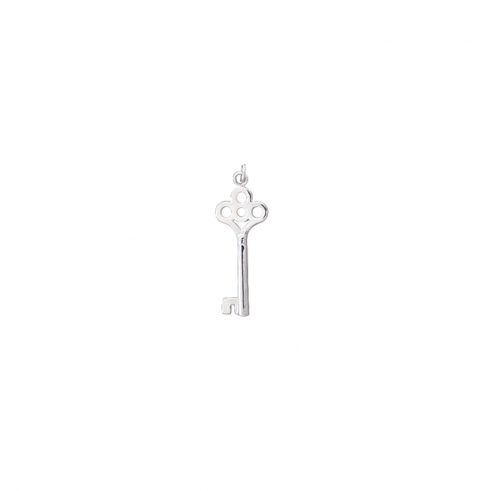 Charm with 3 Jump Rings and 21mm Skeleton Key - Top Jump Ring To Fit 14GA Navel Facing Ring