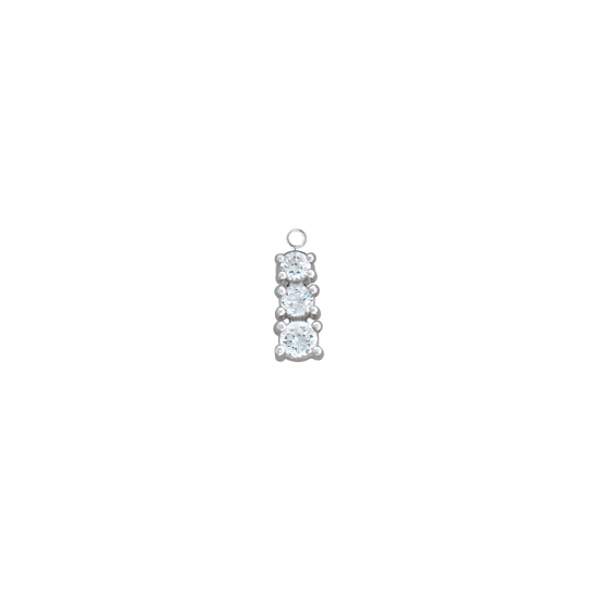 Charm with Tres Grad Dangle - 3 Jump Rings Attached to Strip of 2mm, 2.5mm and 3mm Prongs