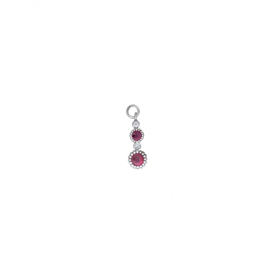 Charm - Double Candy - 2.5mm and 3mm Serrated Bezels with 1mm Bezels in Between - Jump Ring to Fit 16GA
