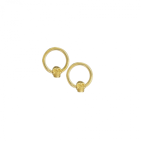 Fixed Ring with Medium Skull - 5.5mm - 1.75mm Gems in Eyes