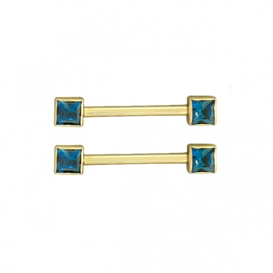 Pin with Princess Bezel - 2x2mm