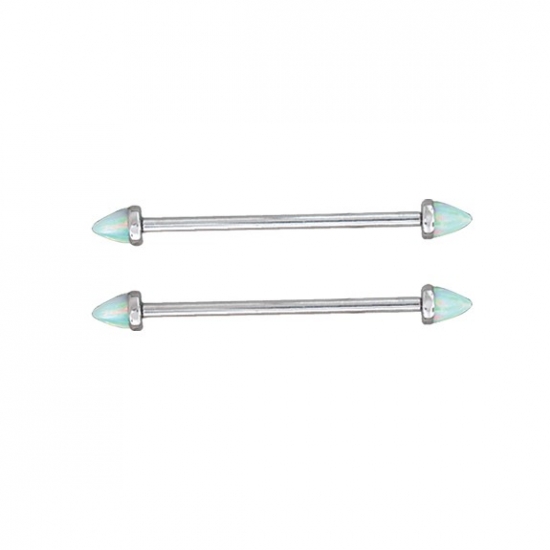 Rook Charm with 4mm Round Bullet Cup - Jump Ring Attached to Bottom of Cup, Point Down - Jump Ring Top to Fit 16GA Navel Facing Ring
