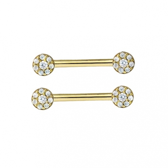 Pin with Concentric Circle - 6.5mm - 7x 1.25mm Prong Set Gems with 2.5mm Center