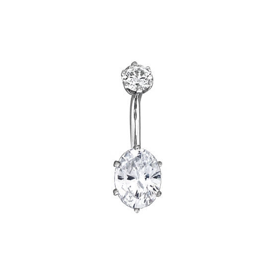 Pin with Oval 6 Prong Setting - 5x3mm - THIS ITEM NO LONGER AVAILABLE THREADLESS