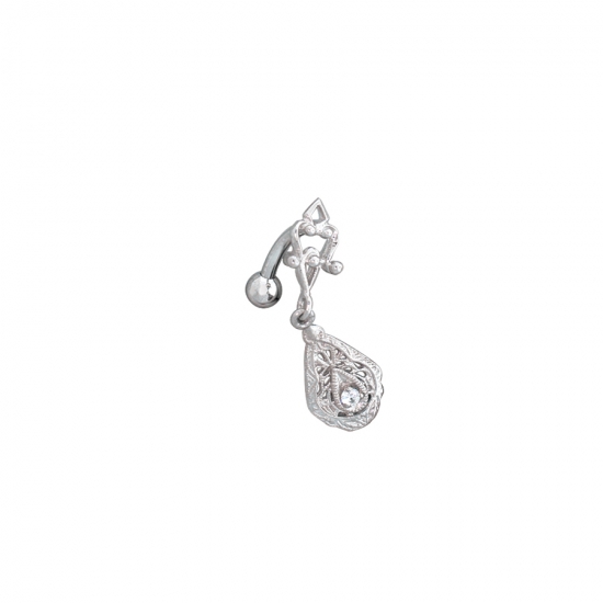 Pin with Heart of Paul - 6mm - 1.5mm Bezel in Center - THIS ITEM IS NO LONGER AVAILABLE THREADLESS