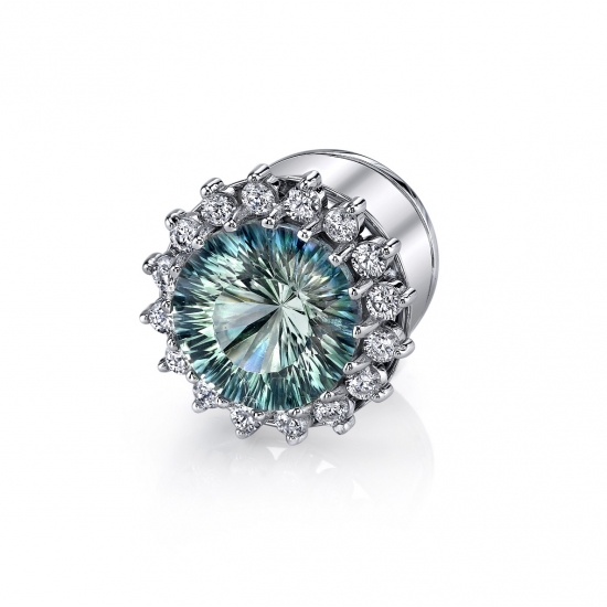 Double Flared Eyelet with 6mm Rose Front - 1.25mm Outer Prongs, 3mm Center - 9/32 Wearing Surface