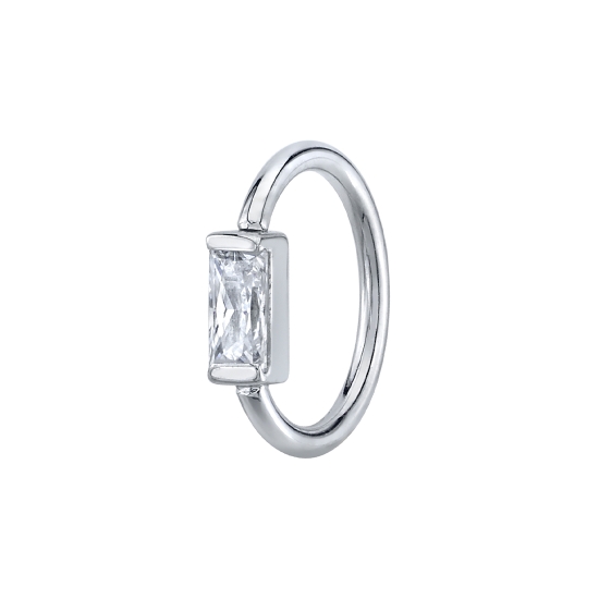 Fixed Ring with Baguette Bar Setting - 4x2mm Gem - SETTING AS PART OF THE RING