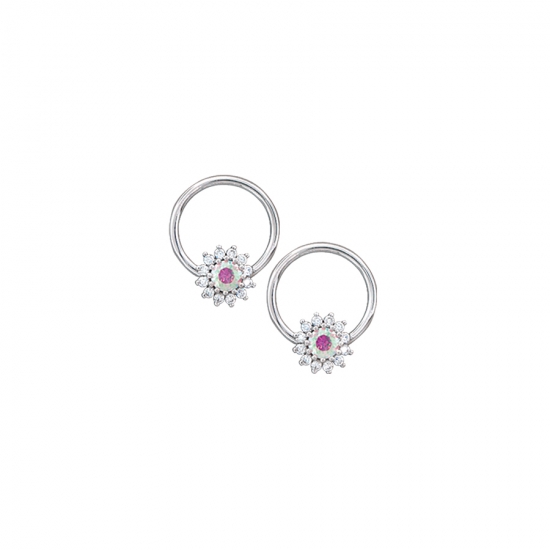 Seam Ring with Rose - 13 Gem Cluster - 6mm - 1.25mm Petals with 3mm Center