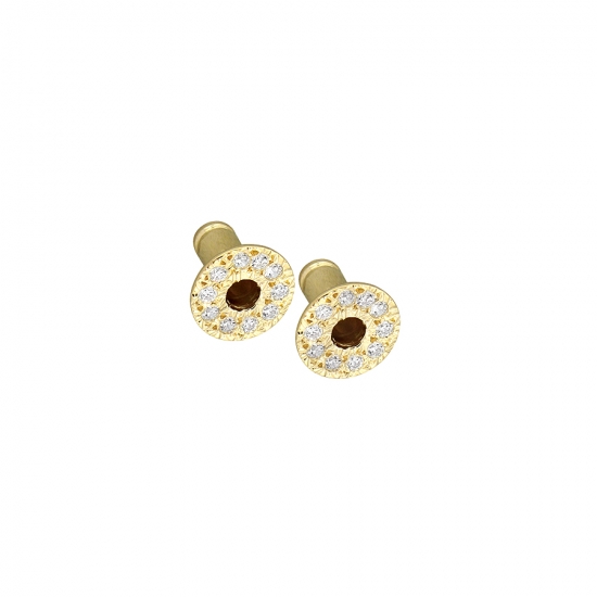 Charm with Pave Circle - 2.5mm - 1.25mm Gem in Center - Jump Ring to Fit Navel Facing Ring