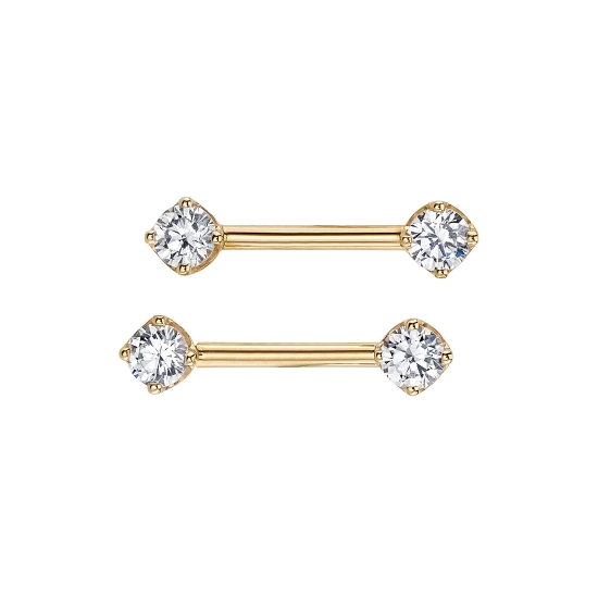 Pin with Round Four Prong Setting - 4mm