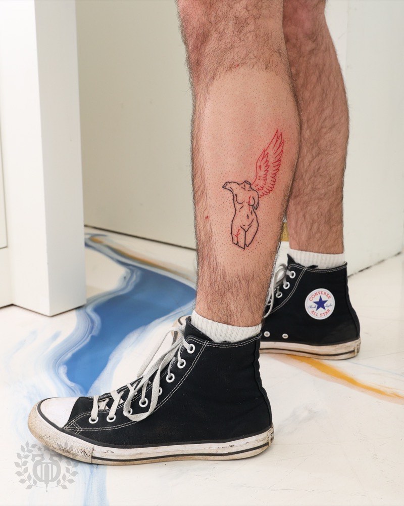 Fine line tattoo detail from Apollo