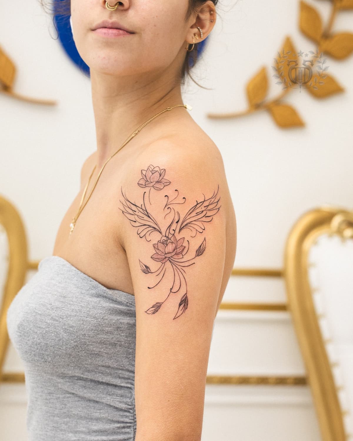 Feminine floral tattoo at Apollo Studio Los Angeles