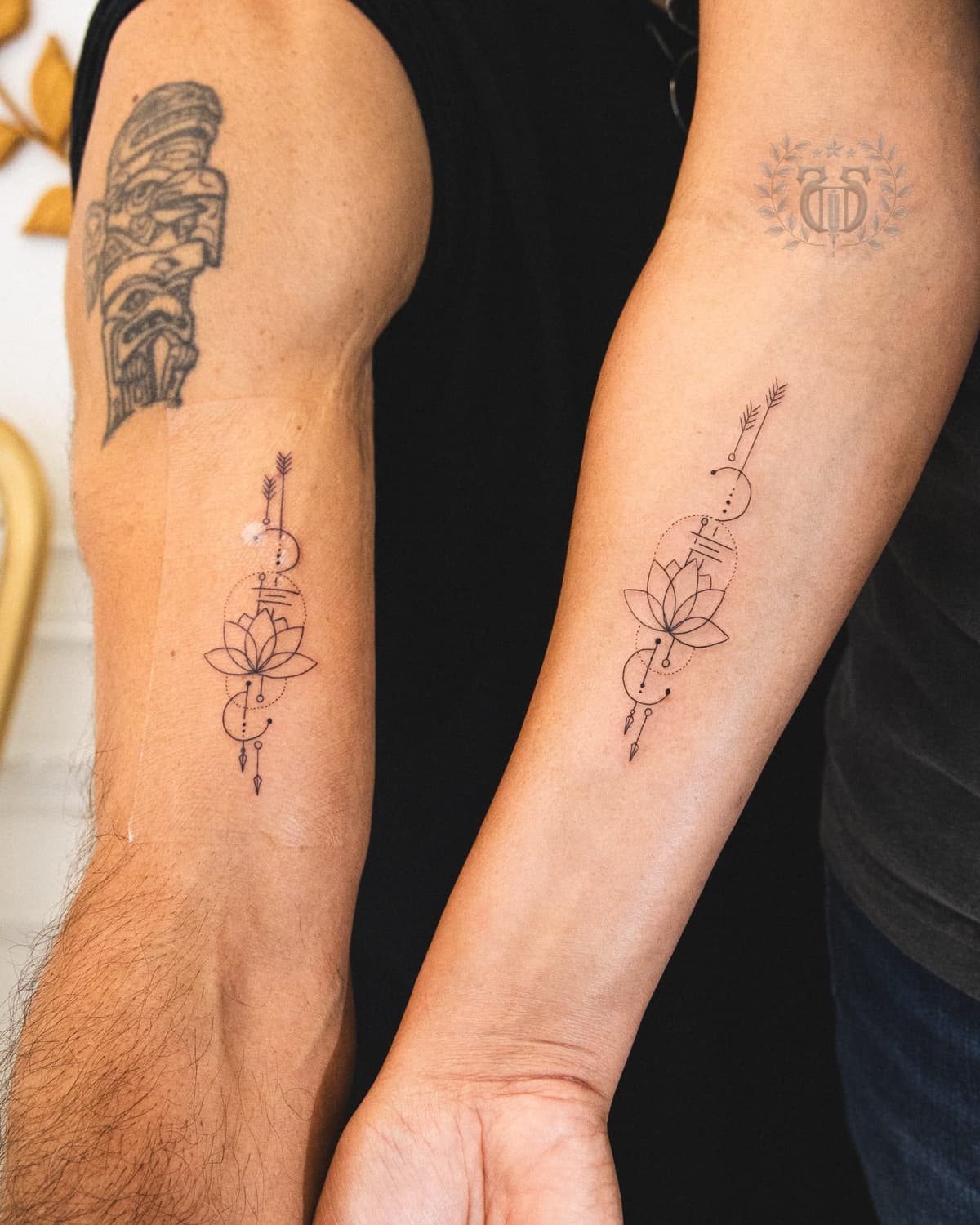 Fine line botanical tattoo at Apollo Studio Los Angeles