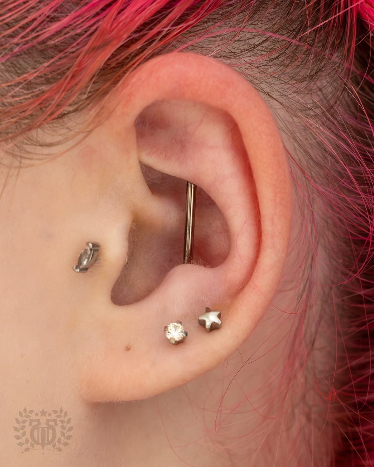 Industrial piercing at Apollo Studio Los Angeles