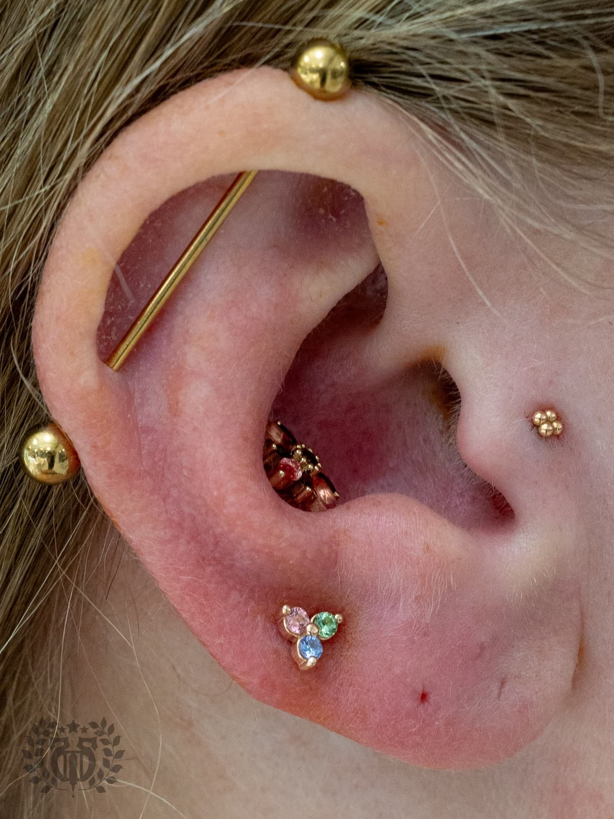 Industrial piercing at Apollo Studio Los Angeles