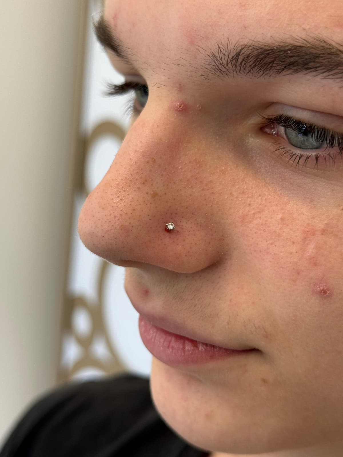 Nose piercing at Apollo Studio Los Angeles