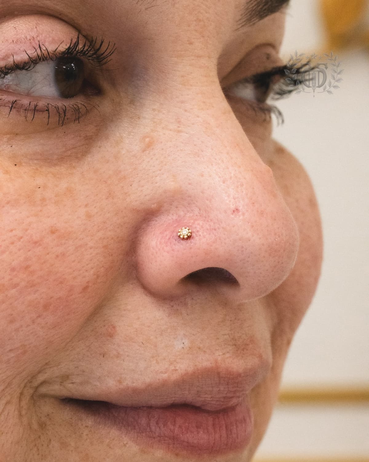 Nose piercing at Apollo Studio Los Angeles
